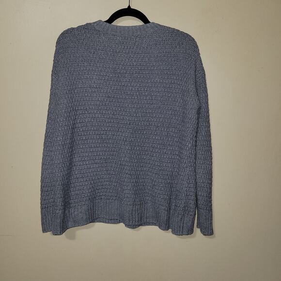 Old Navy Woman's M Gray Waffle Weave Sweater Long Sleeve Tunic Length - Picture 6 of 9